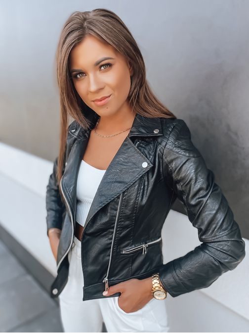 Jedinečná dámská koženka v černé barvě Bless