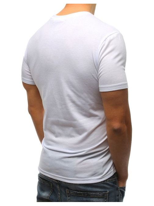 Bílé zajímavé pánské tričko