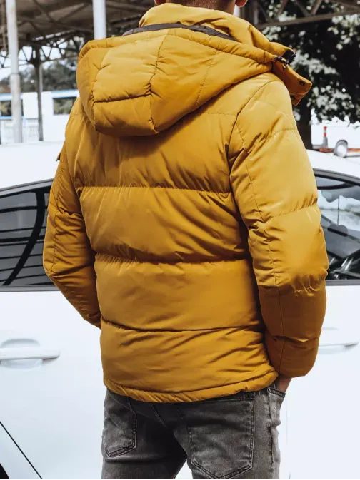 Prošívaná zimní bunda v žluté barvě