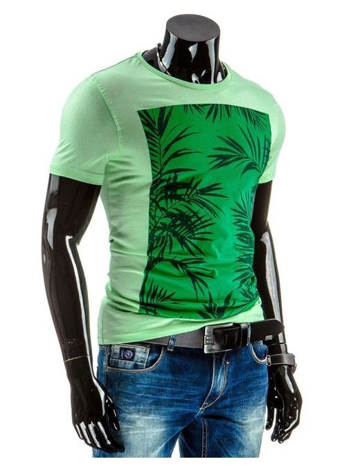 Moderní zelené tričko s krátkými rukávami
