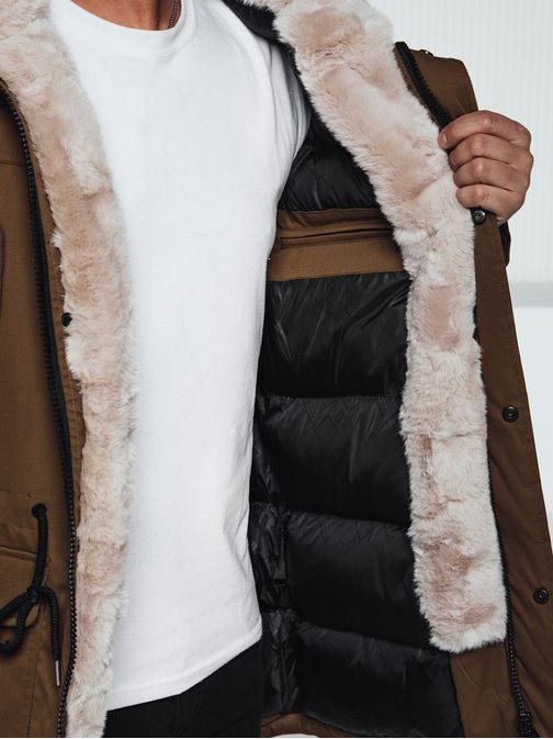 Hřejivá béžová pánská parka