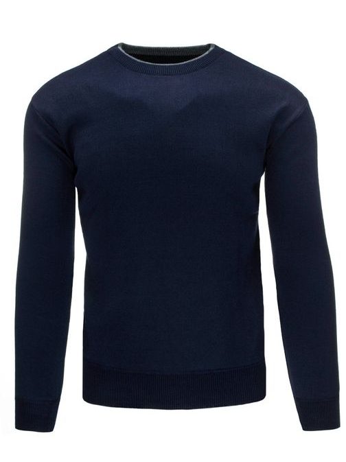 Jednoduchý moderný granátový sveter pre pánov s okrúhlym výstrihom