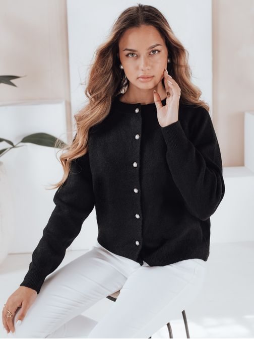 Krásný černý dámský svetr s knoflíky Selina