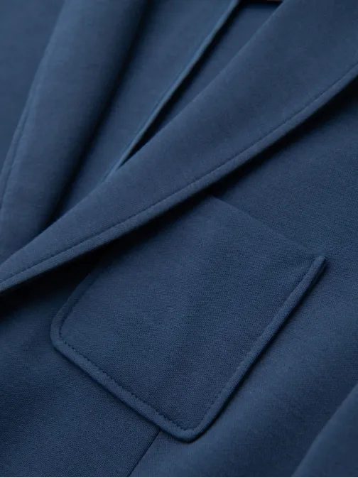 Sportovní tmavě modré sako slim fit V6 BLZB-0101