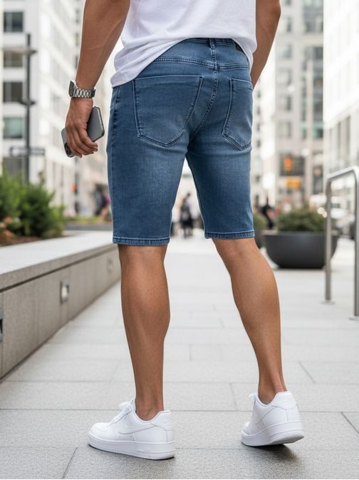 Módní modré pánské džínové šortky