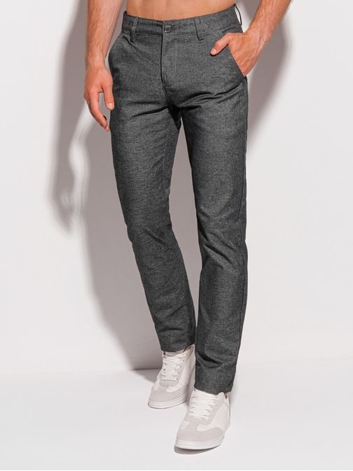 Tmavě šedé chinos kalhoty P1254
