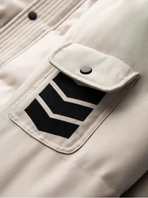 Zimní béžová parka V5 JALP-0182