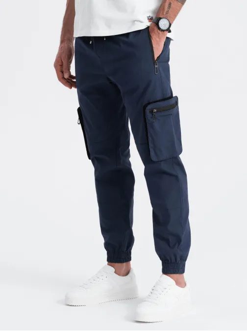 Nadčasové tmavě modré joggery V5 PAJO-0135