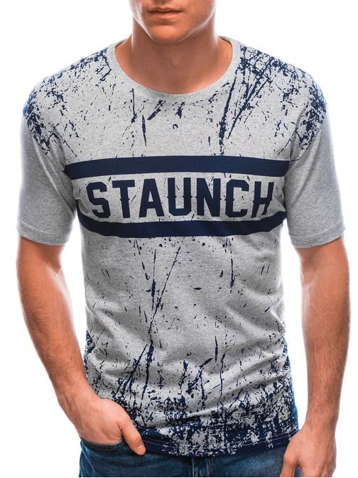 Šedé tričko s nápisem Staunch S1759