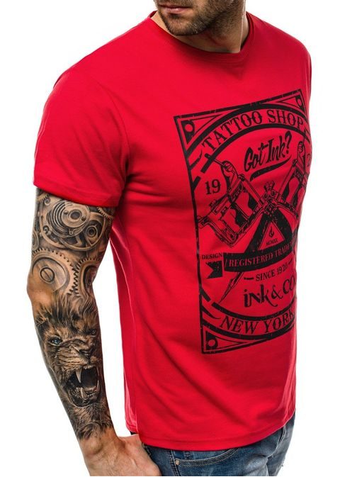 Atraktivní červené pánské tričko  JS/10885