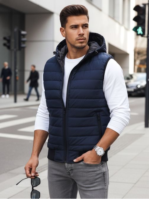 Trendy vesta s kapucí v granátové barvě