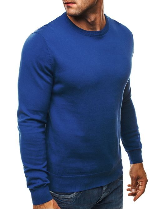 Modrý pánský moderní svetr NEW MEN 9020