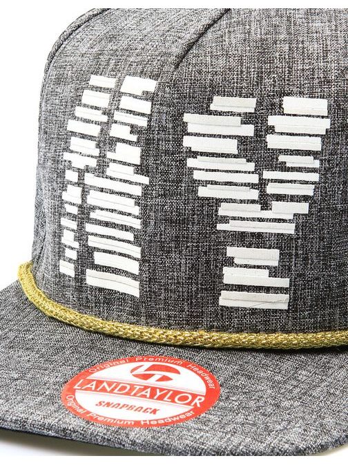 Šedá moderní snapback kšiltovka s potiskem NY