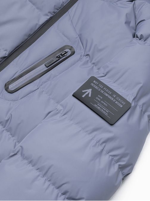 Zimní bunda v džínové barvě V6-OM-JAHP-0122