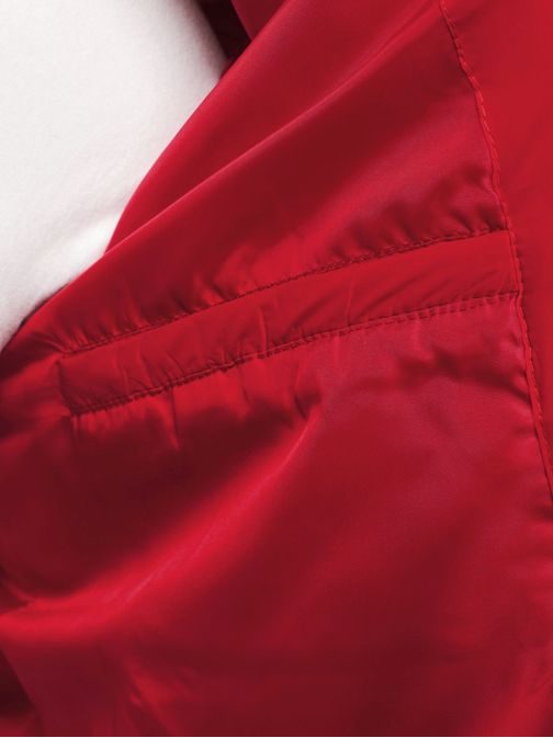 Červená prošívaná bunda s výrazným zipem J.STYLE 505