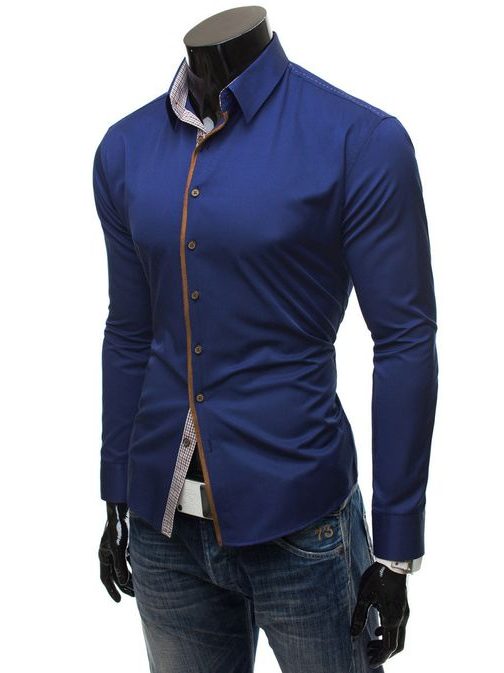 Tmavě modrá pánská elegantní košile OZONEE 32