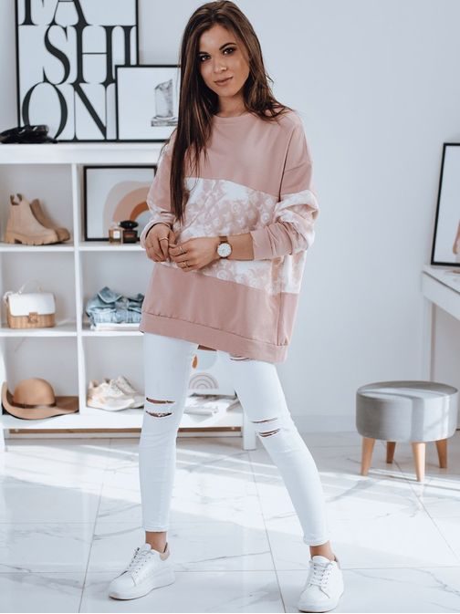 Dámská oversized mikina Elesis v růžové barvě