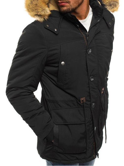Černá moderní pánská zimní bunda J.BOYZ X1046K