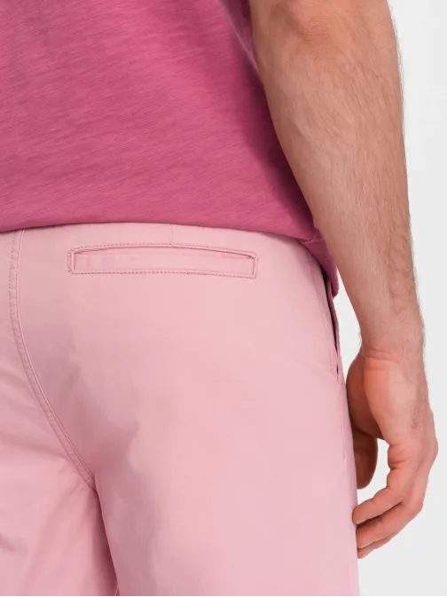 Růžové chinos kraťasy s lemem V8 W421