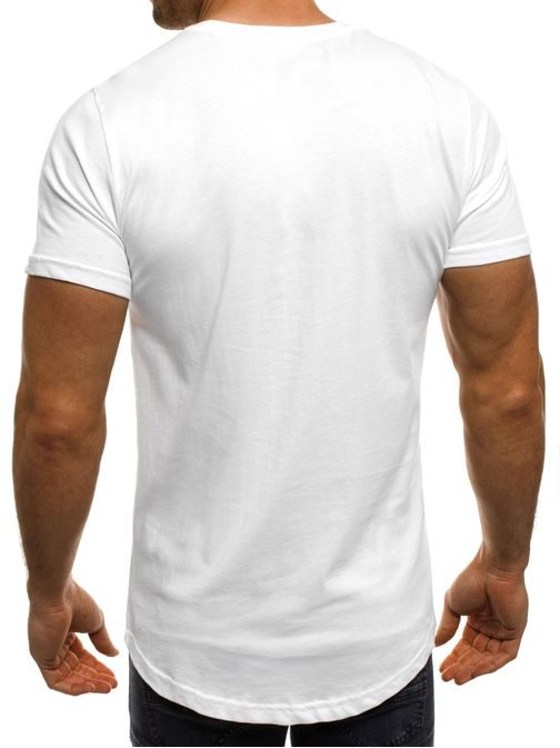 Bavlněné bílé pánské tričko s potiskem BREEZY 516