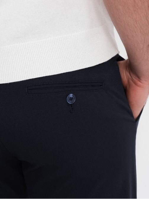 Elegantní granátové chinos kalhoty klasického střihu V3 PACP-0191