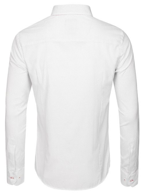 Společenská pánská bílá košile s jemným vzorem BLACK ROCK 6515