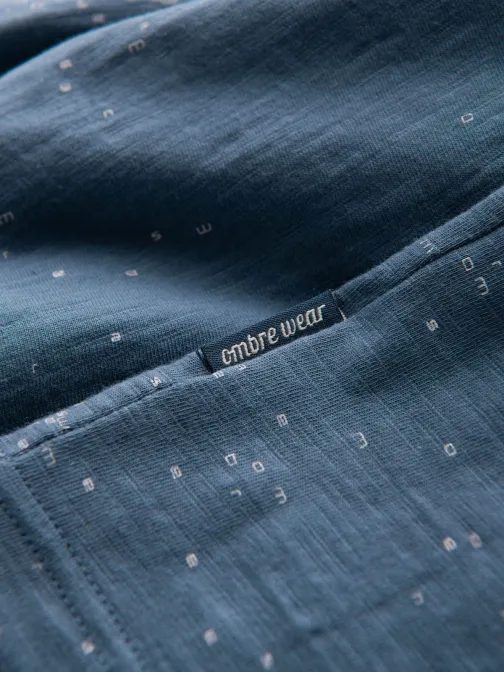 Modré tričko s písmeny V3 TSFP-0179