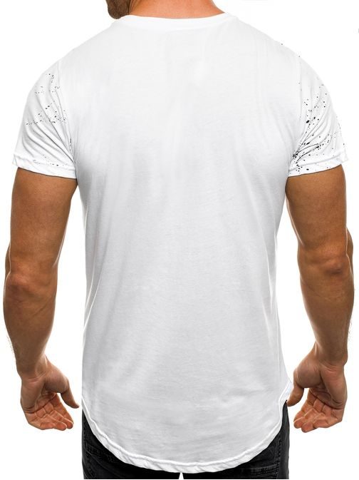 Bílé moderní pánské tričko F.B.I.  J.STYLE SS102