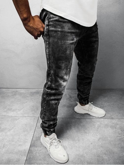 Stylové černé jogger džíny O/TF064Z