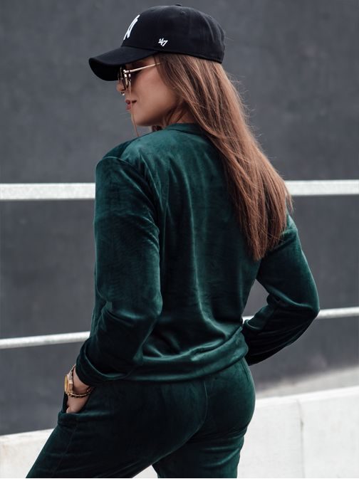 Velurová zelená dámská tepláková souprava Urbanvelvet