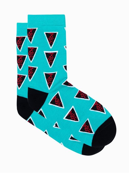 Veselé pánské ponožky v mentolové barvě U126