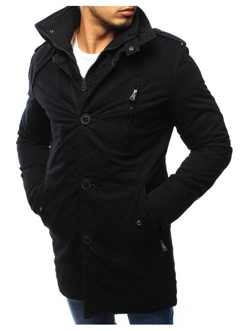 Černá moderní zimní pánská bunda