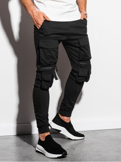 Stylové černé jogger kalhoty P995