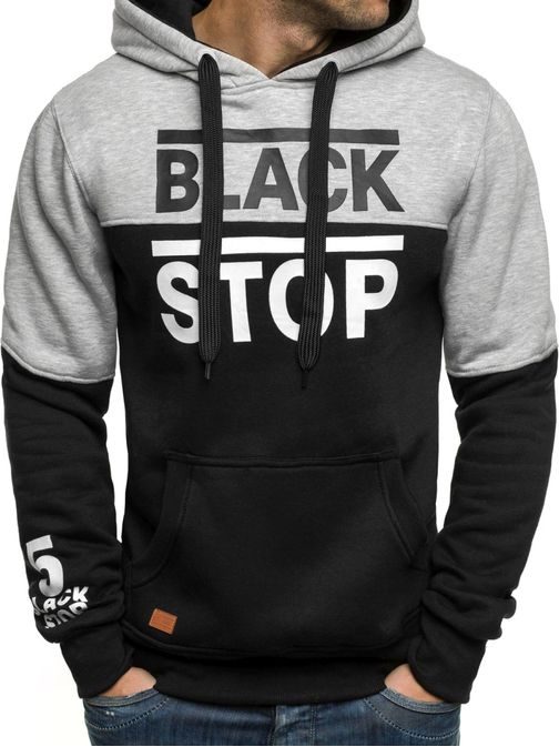 Stylová pánská černá Black stop mikina J.STYLE JXW665