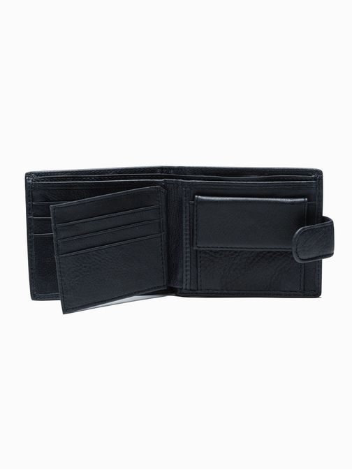 Granátová kožená peněženka s přezkou A791