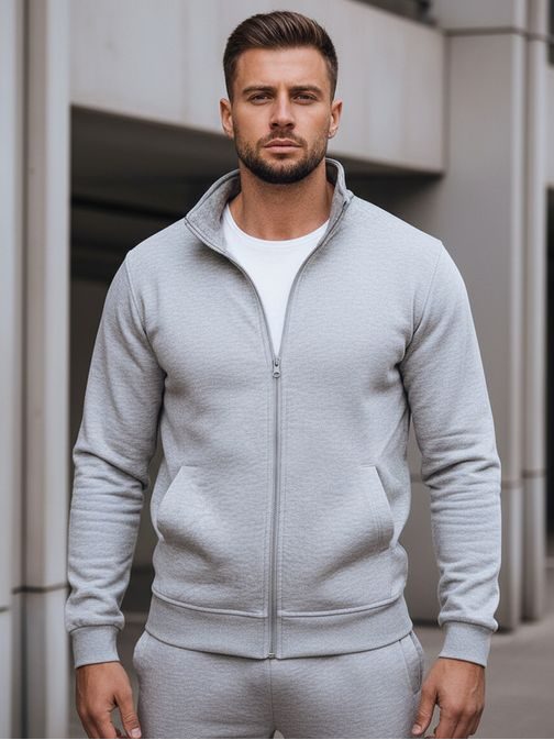 Jednoduchá pánská tepláková souprava šedá