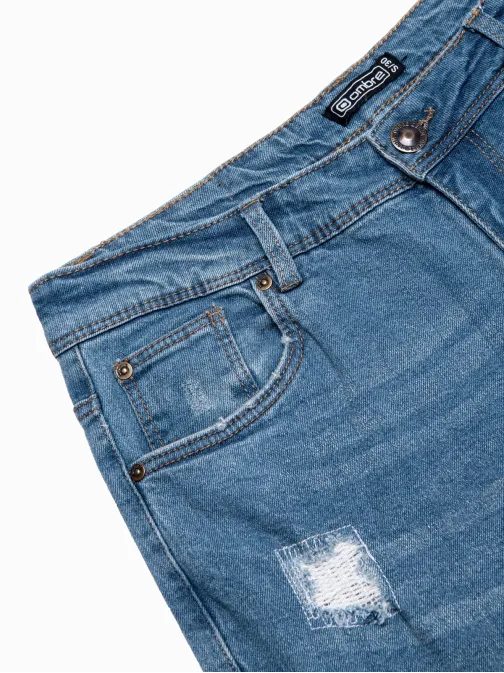 Pánské světle modré rifle ve stylovém provedení P1060