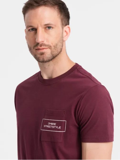 Bordové triko ve stylu streetstyle V3 TSCT-0108