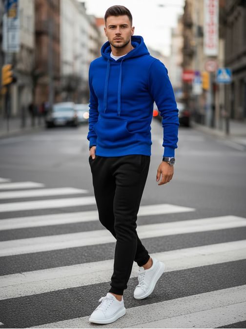 Trendy pánská tepláková souprava modro-černá