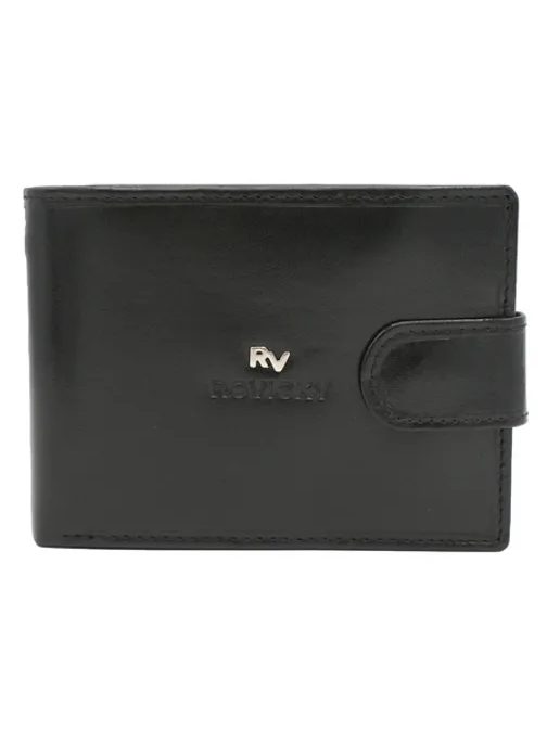 Černá kožená pánská peněženka RV s přezkou