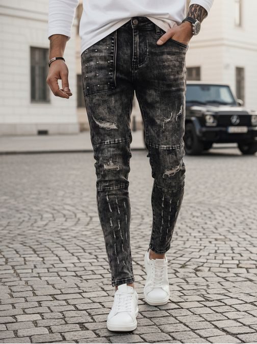 Trendy černé pánské džínové kalhoty