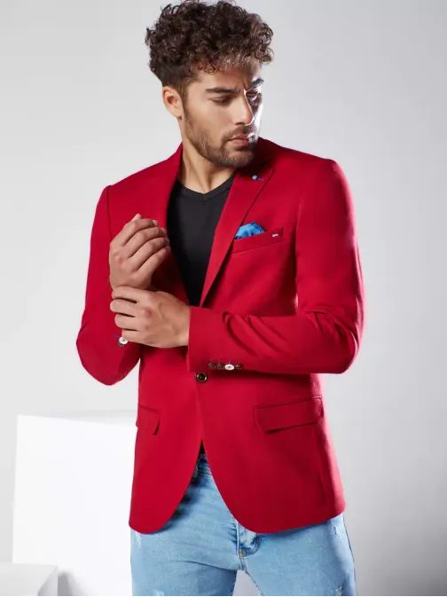Stylové sako v bordó barvě