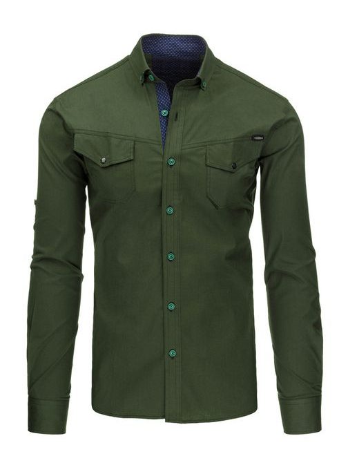 Jedinečná košile pro pány trendy zelené barvy