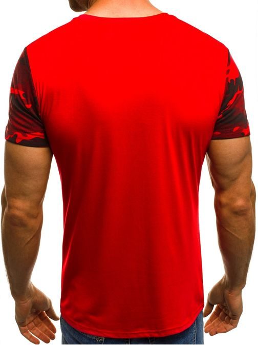 Červené kombinované tričko JS/5026
