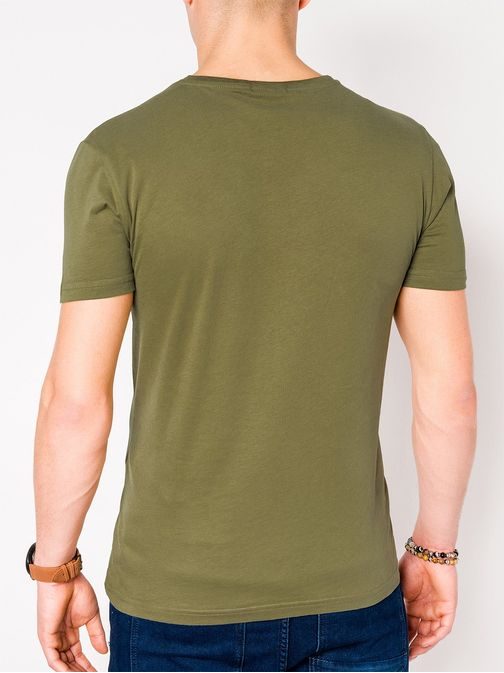 TRENDY KHAKI PÁNSKÉ TRIČKO S990