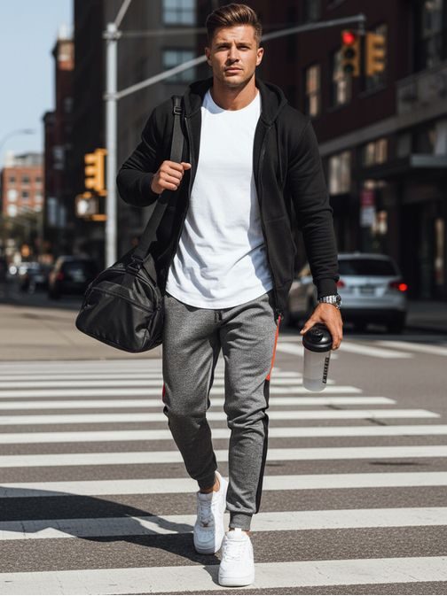 Šedé pánské volnočasové tepláky