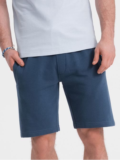 Tmavě modré teplákové kraťasy V4 SRSK-0139