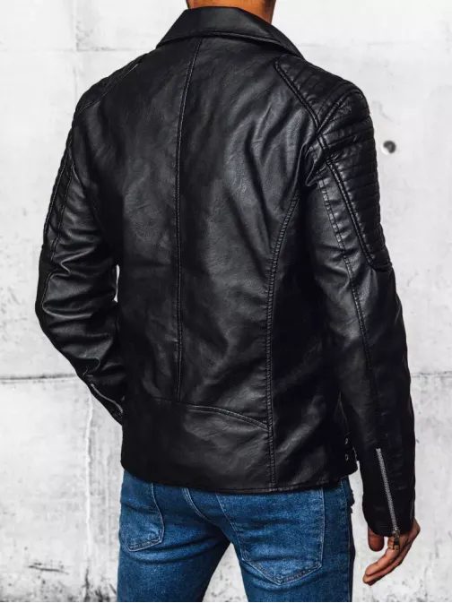 Pánská koženková bunda s kapsami