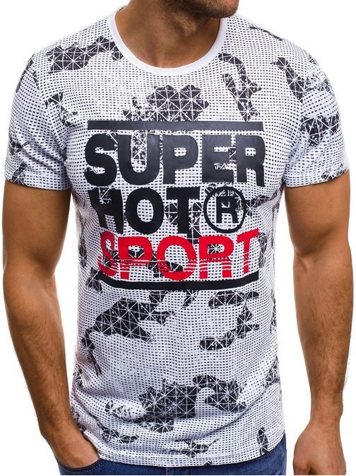 Bílé tričko v atraktivním designu Super Hot JS/SS393