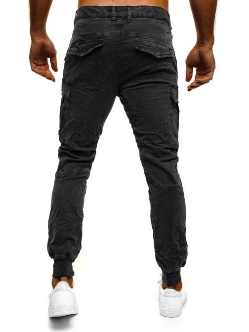 Trendy pohodlné pánské kalhoty černé XZX-STAR 81605